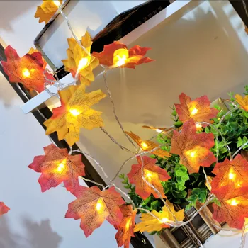 

2AA Battery Powered Maple Leaf String Lights Garland For Outdoor/indoor Thanksgiving Decor