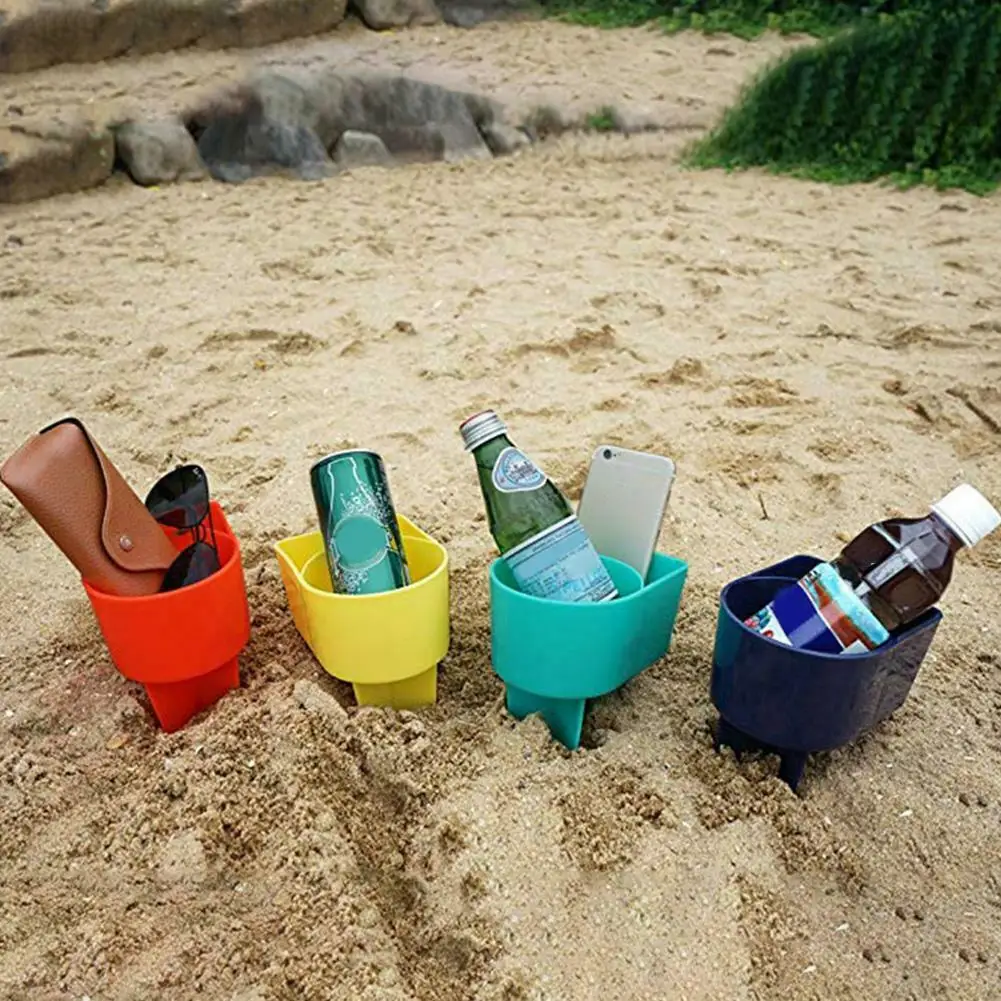 

2 Pcs Beach Cup Holder Plastic Drink Stand Durable Sand Spike Portable for Outdoor VJ-Drop