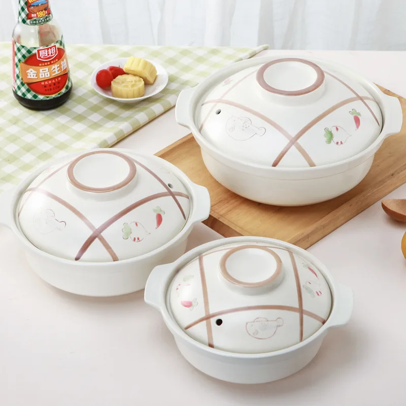 

Soup Rice Earthenware Pot Stewing Pot High-temperature Resistant Pot Stew Pot Ceramic Braised Chicken Small Casserole Open Fire