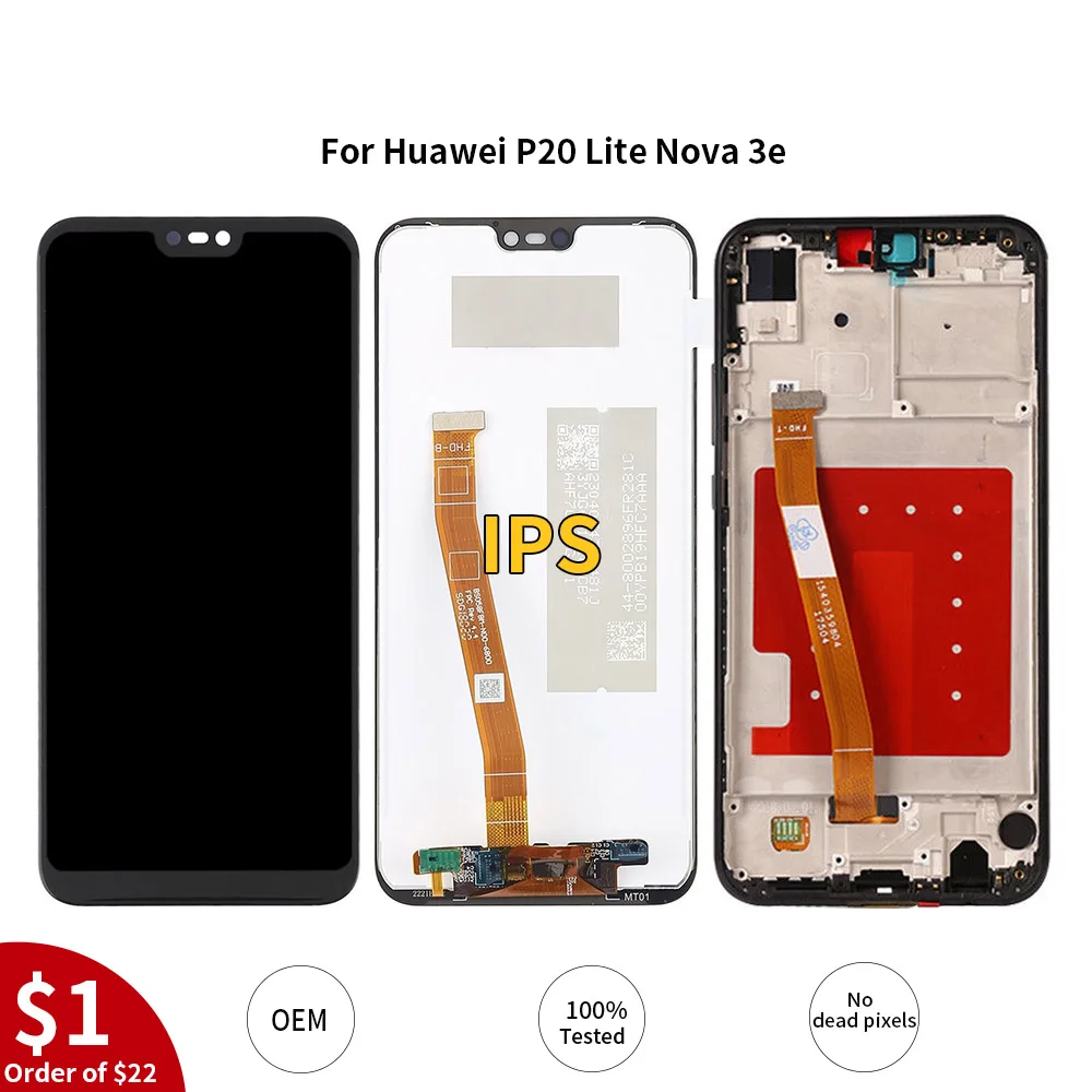 Skup 100% przetestowany wyświetlacz lcd + ekran dotykowy Digitizer pełny zestaw do wymiany z ramką do HUAWEI P20 Lite ANE LX1 ANE LX3 Nova 3e