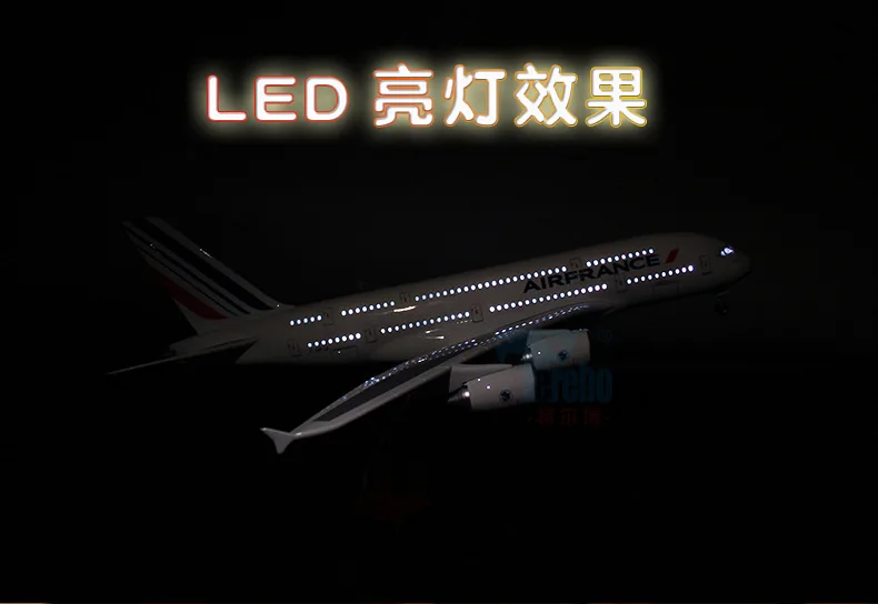 Terebo Голосовая активация A380 самолет статическая модель авиационный пассажирский самолет моделирование Airbus прототип коллекция подарок