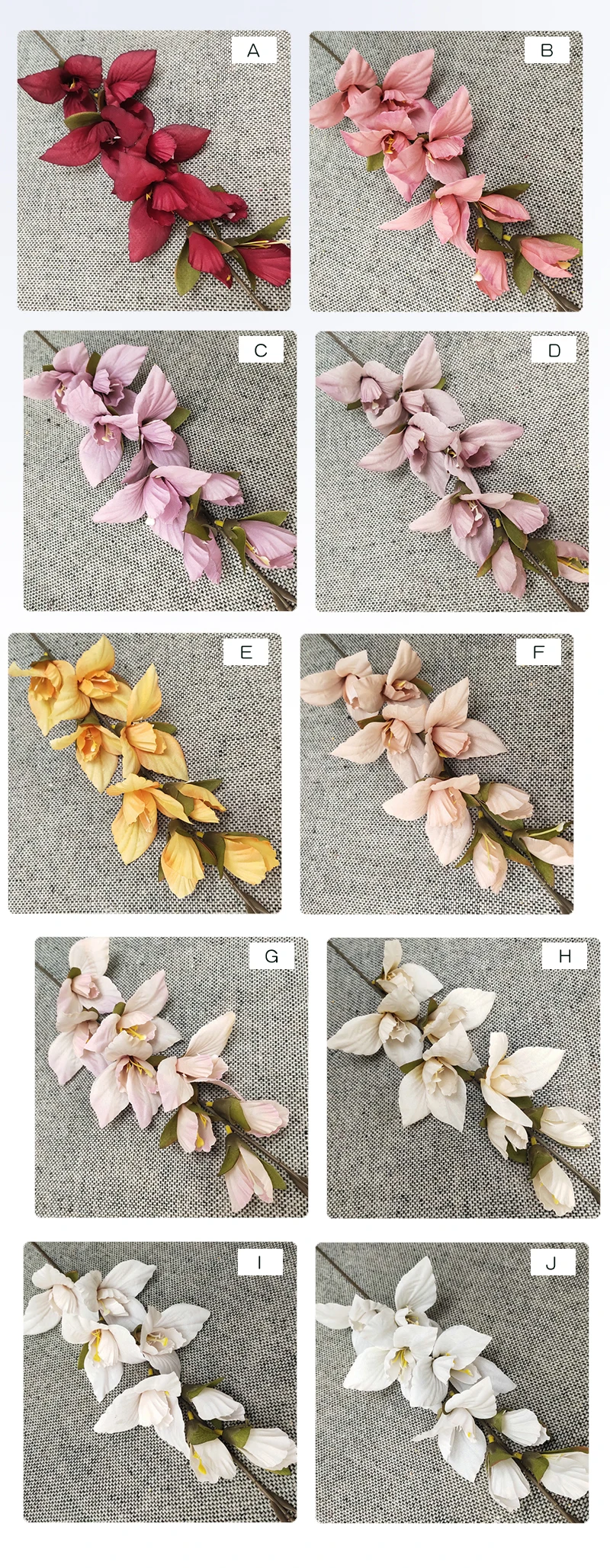 JAROWN Artificial Flower Gladiolus Orchid Flower Silk Single Flowers Branch Wedding Home Hotel Decor DIY Flower Arrangement Materials (112)