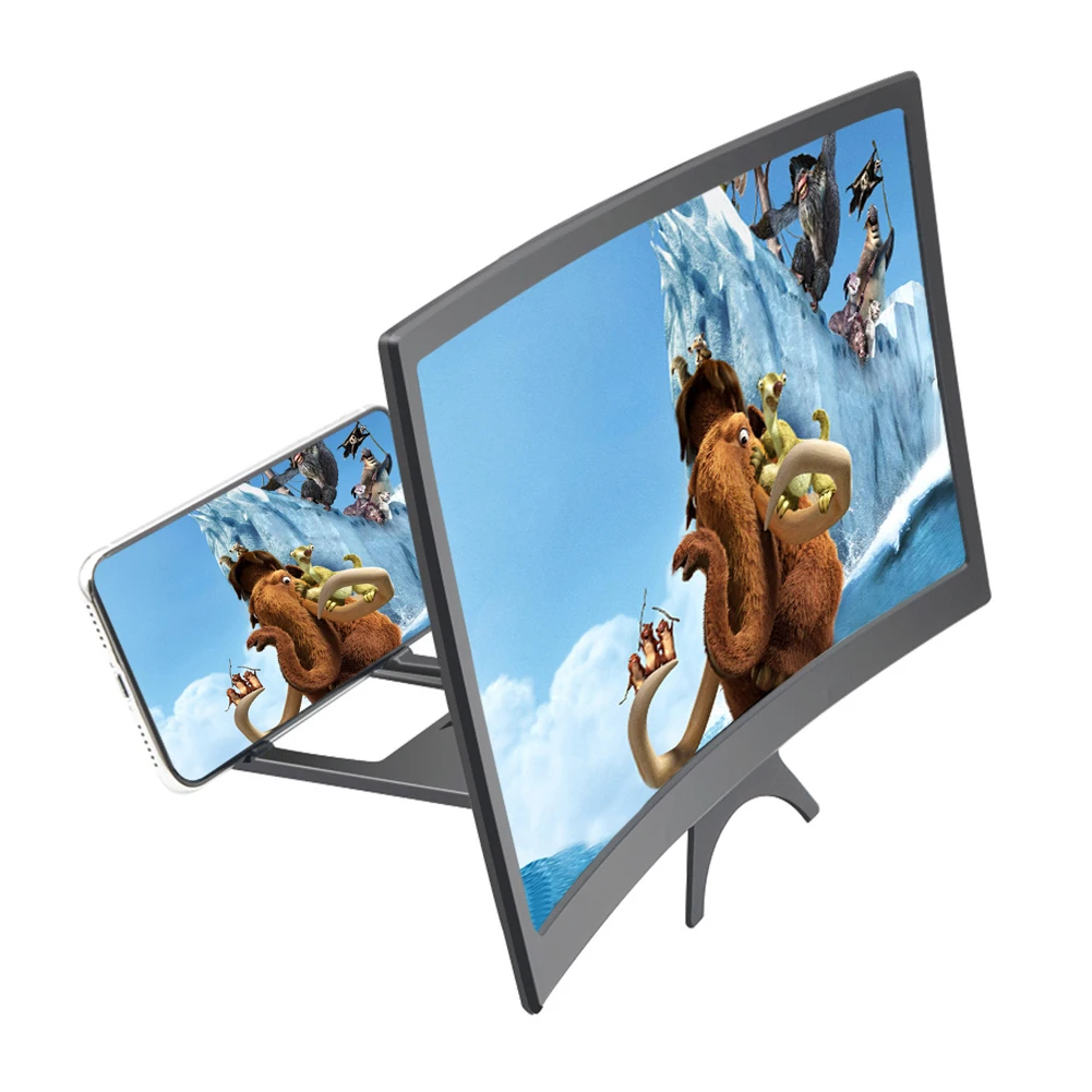

12 Inch 3D Mobile Phone Screen Magnifier HD Video Amplifier for Smartphone Stand