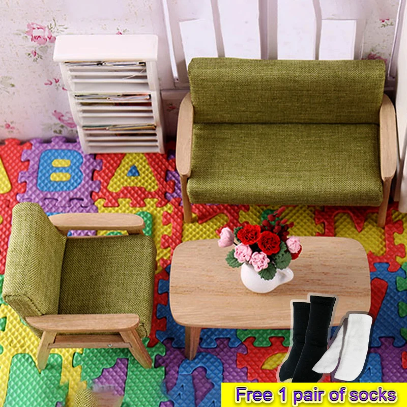 

[Free Shipping] Miniature Food Play Nordic Style Simple Sofa 12 Points OB11 Furniture Scene Mini Model Dollhouse Decoration