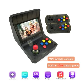 

Mini Video Game Player 4.3 Inch Screen Retro Game Console TV Output Support Dual Handle Built-in 3000 Classic Games