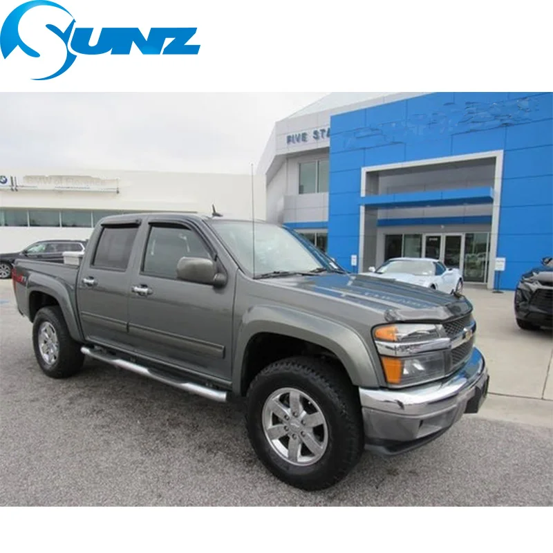 Дефлекторы боковых окон для chevrolet colorado 2008 2009 2010 2011 Черный дверной козырек Защита от Солнца Автомобильные аксессуары SUNZ