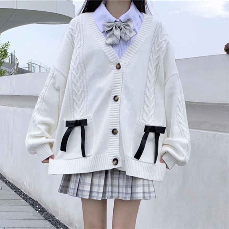

Japanese College Style JK Sweater Women's Autumn Winter Loose Outer Wear Sweater Knitted Cardigan Coat 2020 New school sweater