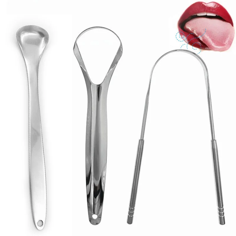 1PCSStainlessSteelTongueScraperAdultToRemoveBadBreathFresh