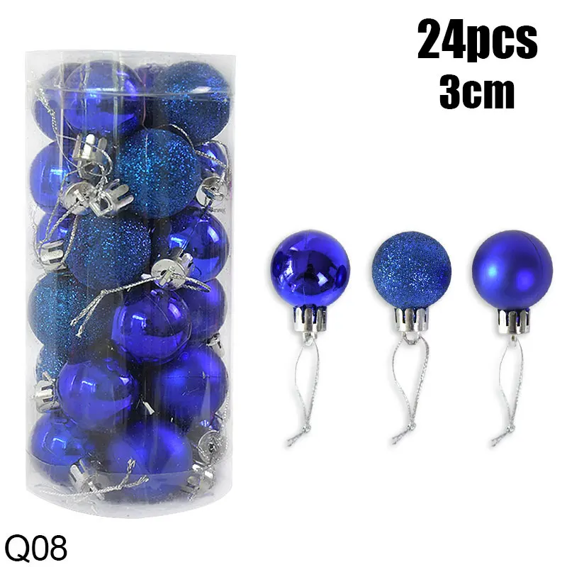thumbnail image 1 of 12/24/34pc Rose Gold Christmas Balls Decoration Garden Home Christmas Tree Ornaments Hanging Pendant Xmas Decor New Year Navidad, 1 of 5
