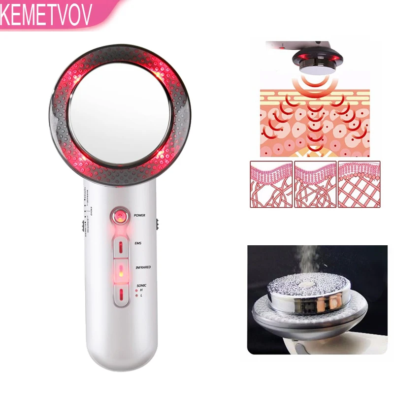 

3 in 1 ems Ultrasound Cavitation EMS Slimming Fat Burner Body Slim Massager Infrared Ultrasound Therapy tool Skin Tightening