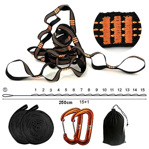 Hammock Straps No Stretch Suspension System Kit Camping Hammock Accessories outdoor furniture black Outdoor Furniture