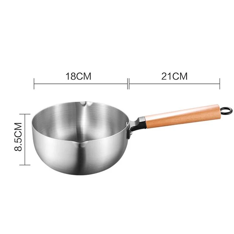 Milk pot Non-stick Pan kitchen Soup pot stainless steel stew Baby food boilers noodles Porridge pot single handles saucepan - Цвет: 18cm