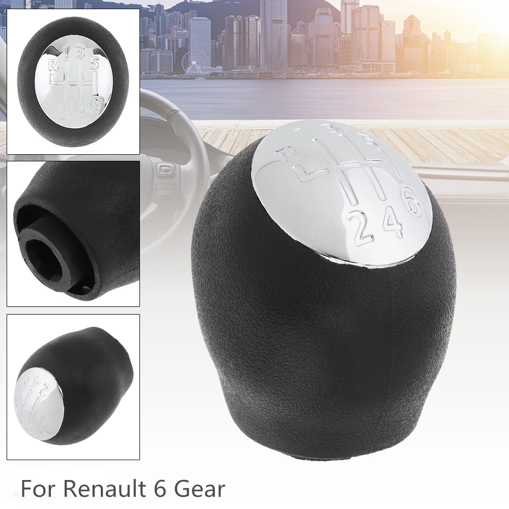 

6 Speed ABS Plastic Chrome Car Manual Gear Shift Handball Knob for Renault Megane Clio Laguna Scenic / Vauxhall Ope