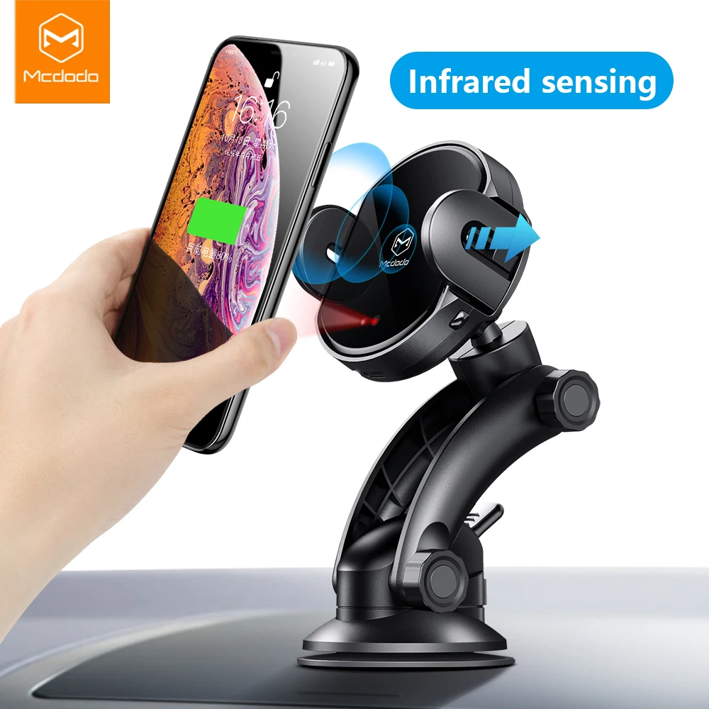 Cheap Mcdodo Qi Wireless Car Charger Stand Automatic Infrared Clip Air Vent Mount Car Phone Holder Fast Charger 10W for iPhone Samsung