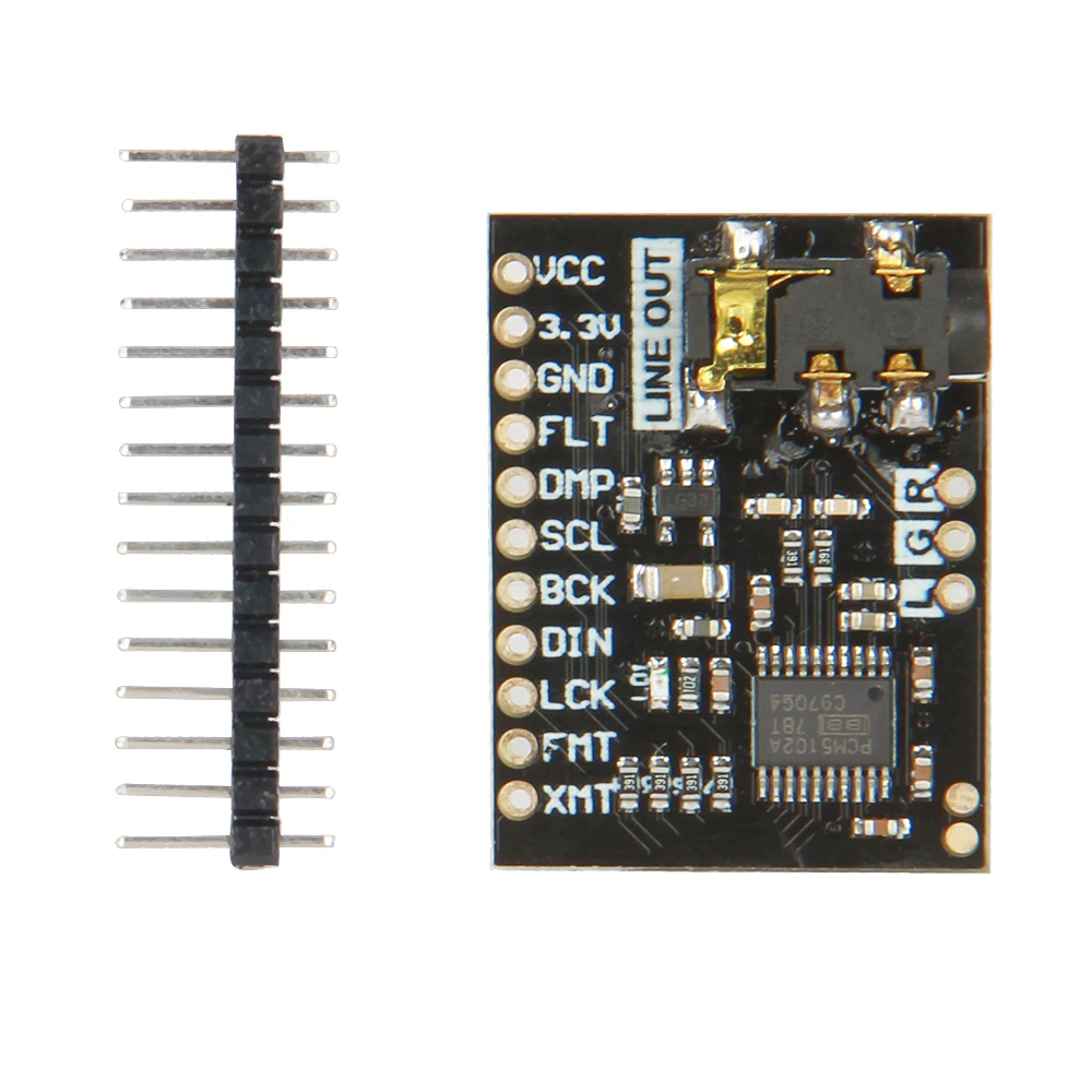 

PCM5102A DAC Sound Card Board PHAT 3.5mm Stereo Jack 24 Bits Digital Audio Module for Raspberry Pi Beyond ES9023 PCM1794