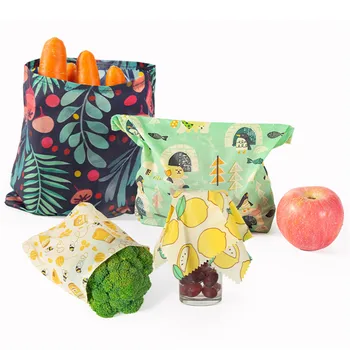 

Beeswax Food Wrap Reusable Eco Friendly Vegetables Fresh Keeping Storage Organic Cling Wrap Snack Wraps Cheese Sandwich Bags