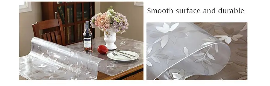 Современная ПВХ водонепроницаемая скатерть, прозрачная скатерть с рисунком, покрытие для кухонного стола, масляная ткань, мягкая стеклянная скатерть 1,0 мм
