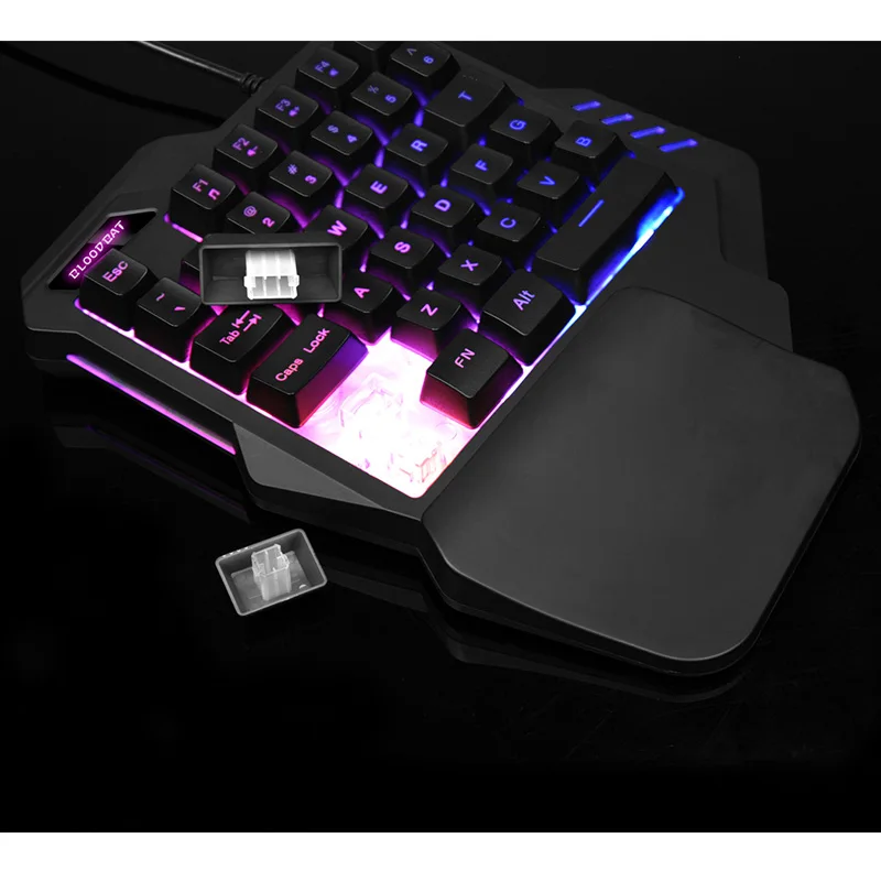 G92 35 клавиш мини игровая клавиатура с многоцветной светодиодный подсветкой с одной рукой USB Проводные клавиатуры для компьютера настольного ноутбука телефона