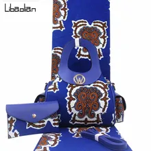 Популярная африканская восковая сумка в комплекте, Высококачественная Женская восковая Сумочка, подходящая голландская настоящая Вощеная нигерийская ткань хлопок для платья F11-23