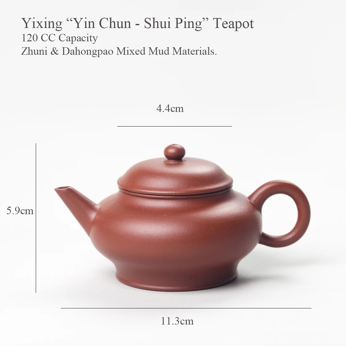 Чайник KingTeaMall Yixing Yin Chun Shui Ping 120 куб. См оригинальная красная грязь Dahongpao. Чайные