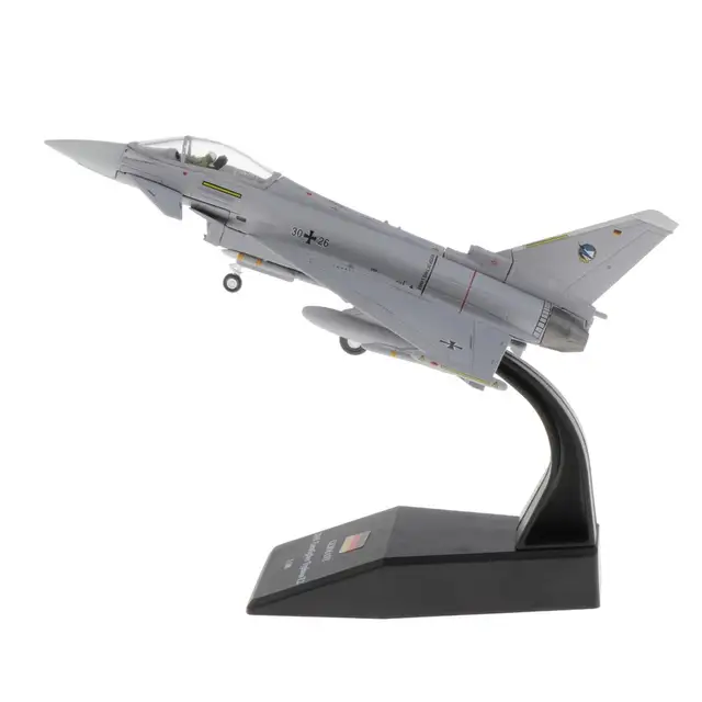 1/100 Scale EF-2000 Fighter Attack Plane Display Model - Metal Mini Military Aircraft with Stand 4