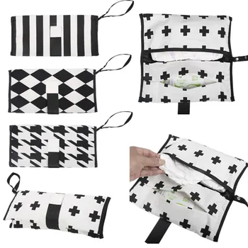 

30x30CM Multifunctional Baby Diapers Bag Striped Print Waterproof Nappy Pouch Organizer Reusable Infant Wet Wipes Pocket