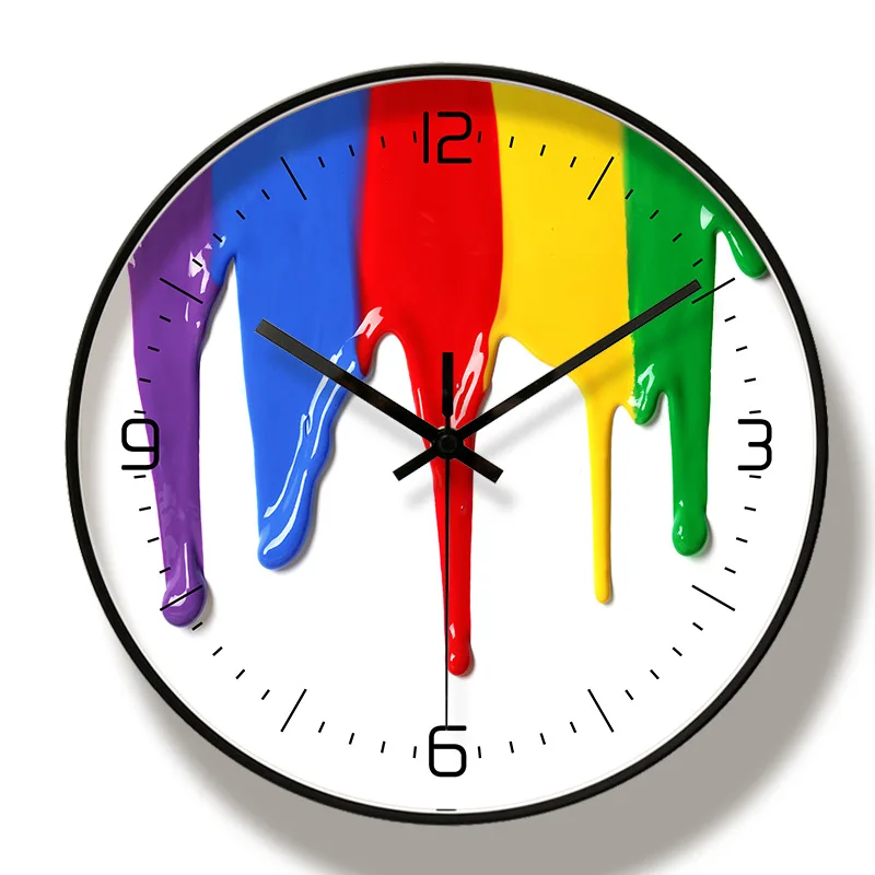 

Colors Collision Creative Wall Clock Mechanism Silent Studio Living Room Wall Watch Decoration Kitchen Reloj Cocina Decor SC174
