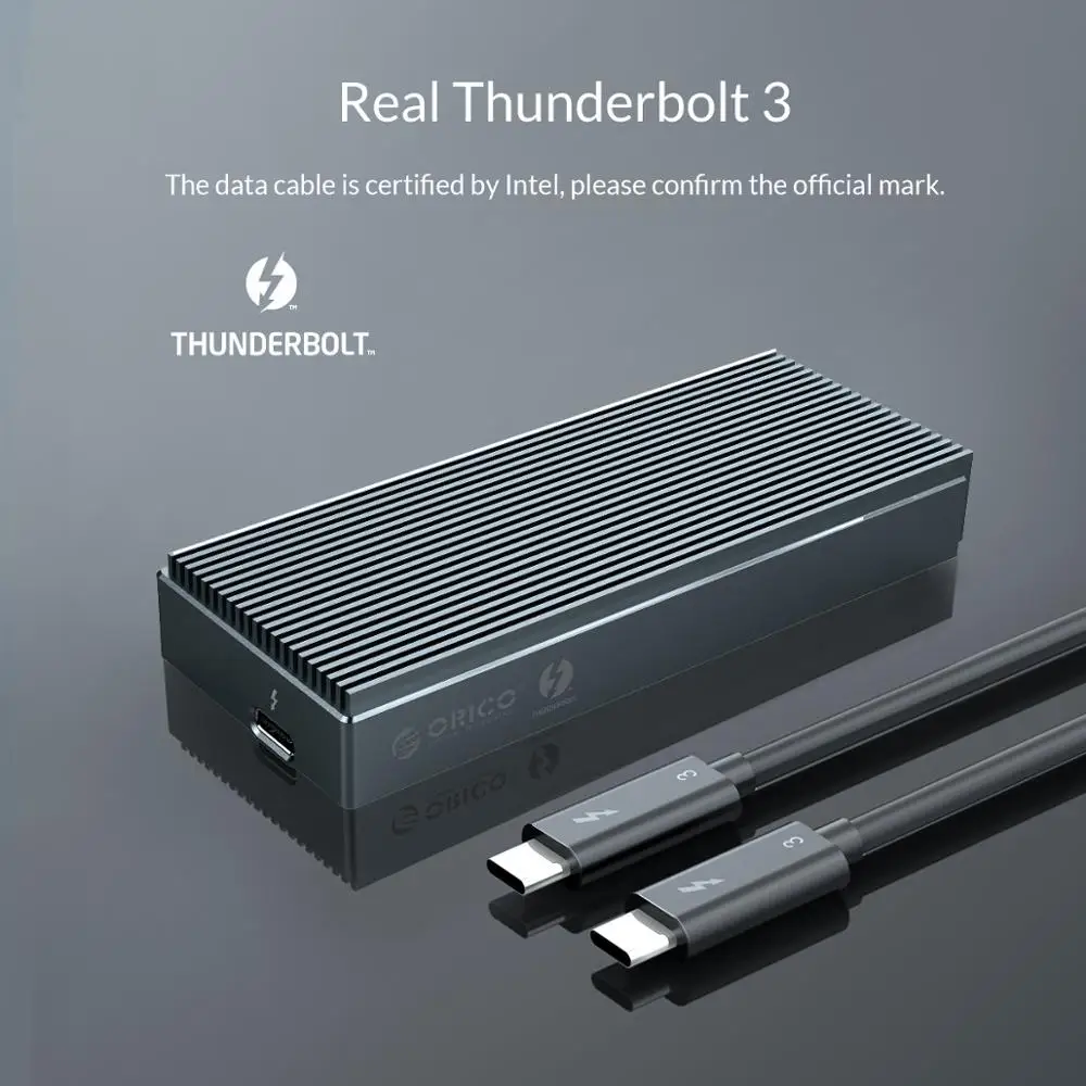 ORICO Thunderbolt 3 NVME M.2 SSD корпус Suport 40 Гбит/с 2 ТБ Алюминиевый USB C с Thunderbolt 3 C к C кабель для ноутбука Настольный
