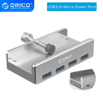 

ORICO Desktop Grommet USB 3.0 HUB With Headphone Microphone Port Type C HUB OTG Adapter Splitter For Laptop Accessories