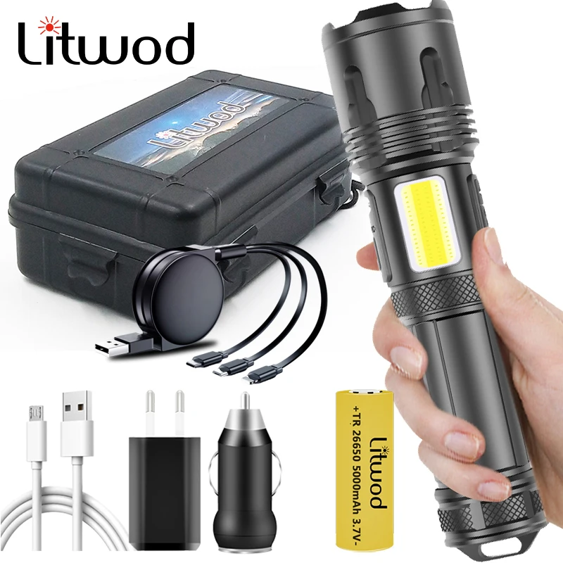 

XHP100 COB 9-core Led Flashlight Powerbank Function Torch Usb Rechargeable 18650 26650 Battery Zoomable XHP70.2 Aluminum Lantern