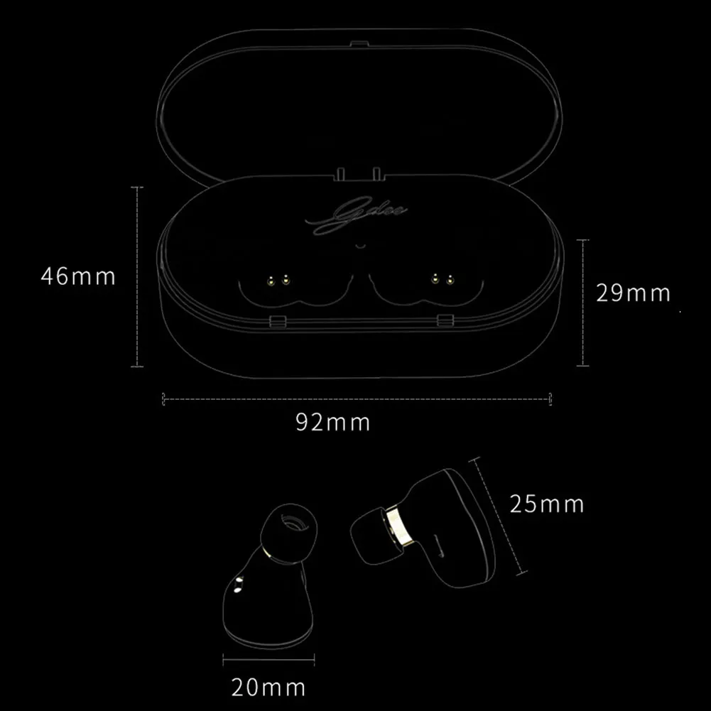 Спортивные наушники Bluetooth 5,0, беспроводные Прозрачные Портативные наушники с шумоподавлением, Hi-Fi стерео звук, HD Магнитная музыка
