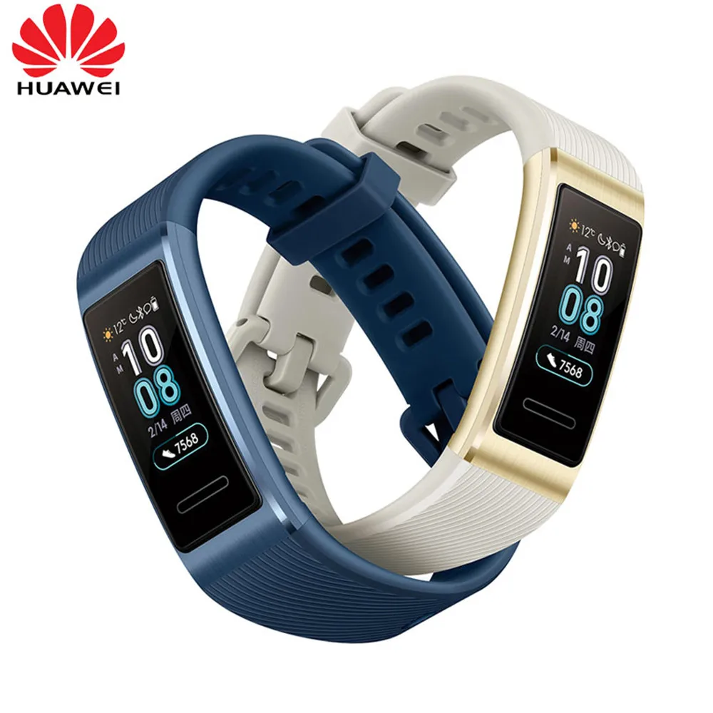 Online Huawei Original de la banda 3 Pro GPS banda inteligente Metal Amoled 0,95 completa pantalla táctil a Color nadar golpe Sensor de frecuencia cardíaca dormir pulsera