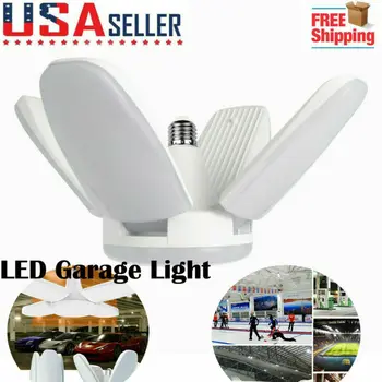 

Universal Deformable Tri-Fold Lamp LED Adjustable Three Light Garage High Bay Light 60W