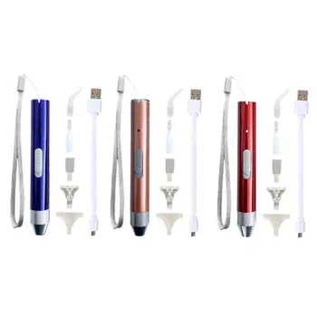 

USB Rechargeable 5D Diamond Painting Lighting Point Drill Pen Set Square/Round Drill DIY Diamond Painting Tool With 5 Styles Hat