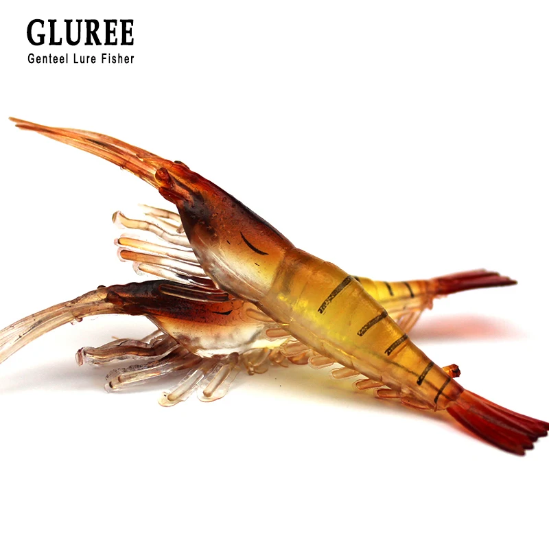 GLUREE 1 шт. Мягкая наживка для рыбалки "креветка" (10 см) 3 5 г ПВХ симулятор мягкая