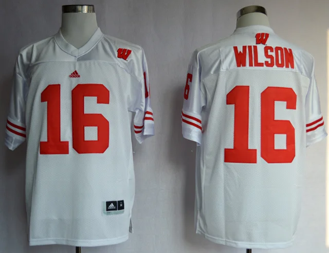 Белый Stitiched, Wisconsin Badgers, J.J Watt, Russell Wilson, Melvin Gordon III Jersey - Цвет: Белый