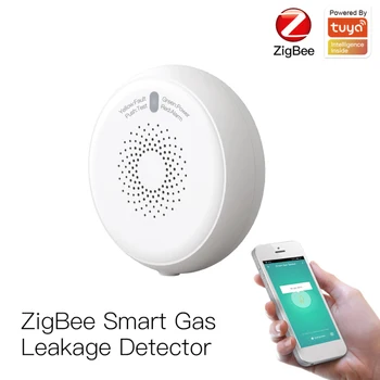 

Tuya ZigBee Smart Gas Leakage Detector Combustible Gas Sensor Detection Alarm Tuya/Smart Life App Remote Control Notification