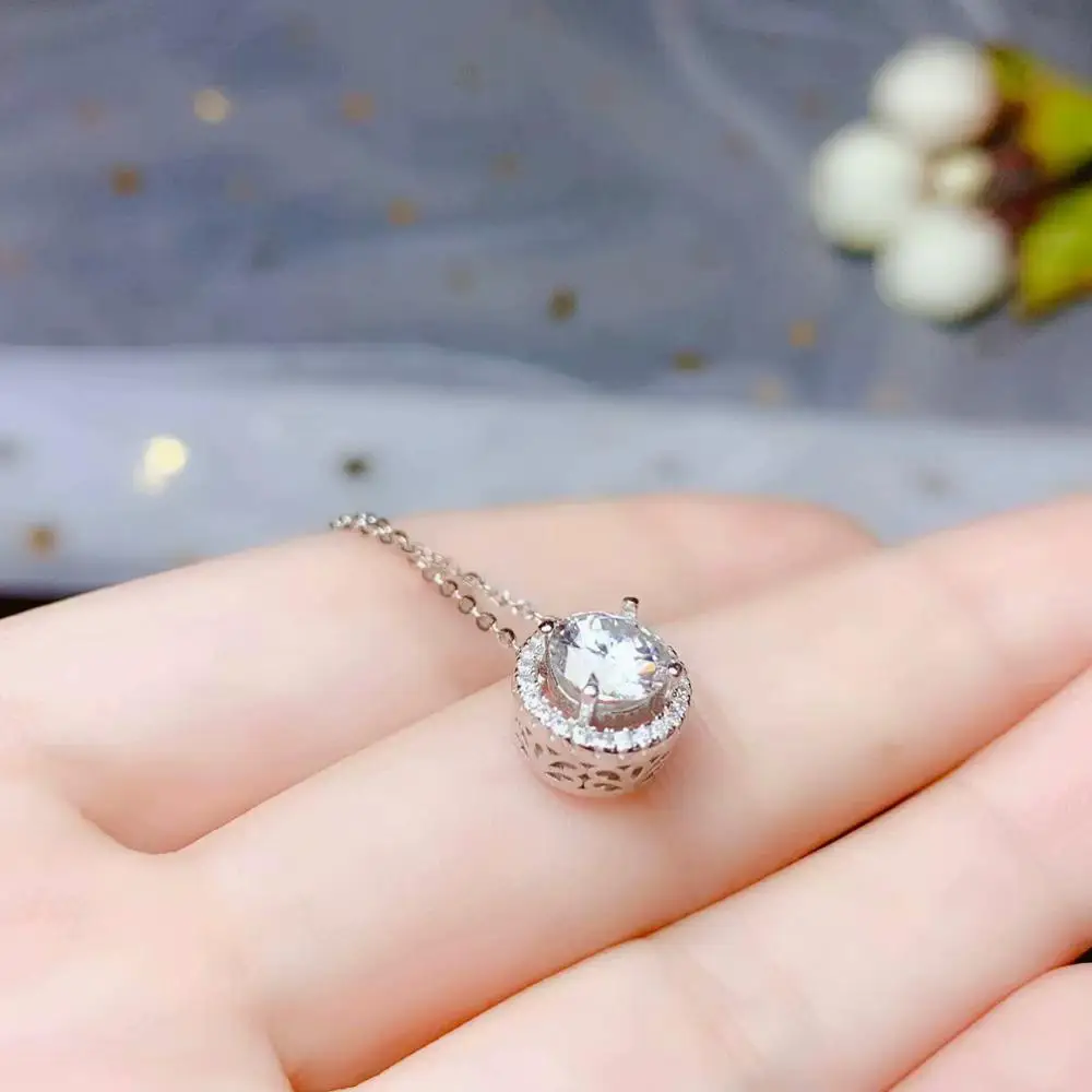 Ожерелье moissanite, драгоценный камень 0,8 карат, D. VVS1, серебро 925 пробы, популярное колье. Бриллиантовое ожерелье