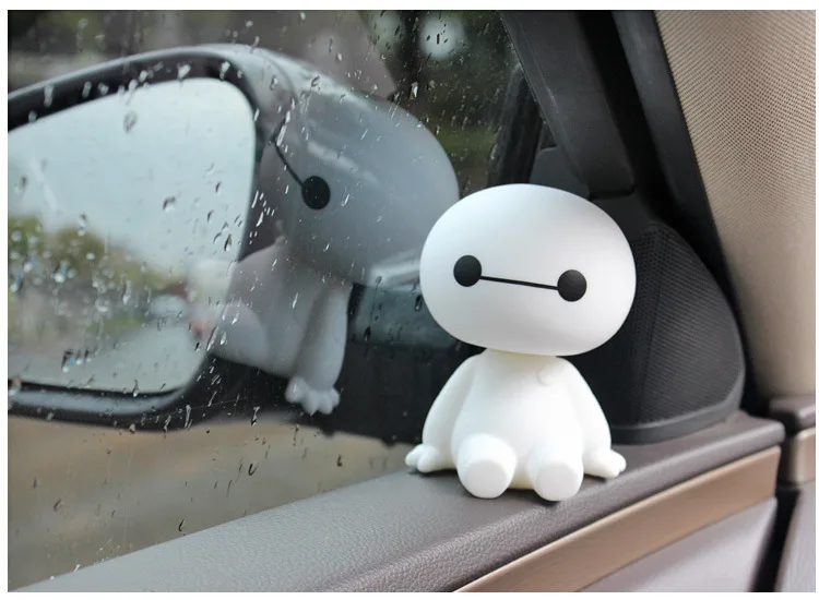 Мультфильм Пластиковый робот Baymax качающаяся голова фигурка автомобиля украшения авто интерьера большие куклы героев, игрушки орнамент аксессуары