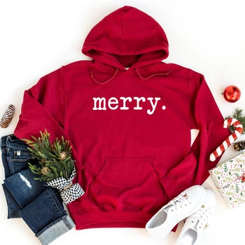 

Merry Women Hoodies Long Sleeve Hoody Hooded Pullover Tops with Pocket Casual Tracksuit Ladies Sweatshirts Female Jumper