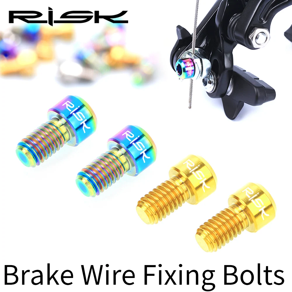 

Risk 2PCS m6*10mm Road C Brake Fix Inner Line Screws TC4 Titanium Alloy MTB Wire Fixed Bolts Inner Cable Tube Pressing Screw