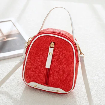

Korean-Style Curved Clavicle Embossed Leather Small Backpack New Shell Women's Phone Bag women backpack PU leather backpack