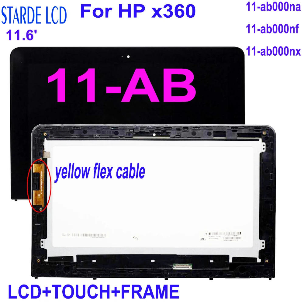 Nuovo Schermo Da 11.6 ''Per Hp Stream X360 11-Ab Series 11-Ab002Tu Ab009Tu 11-Ab000Nl 11U Display Lcd Touch Screen Digitizer Assembly