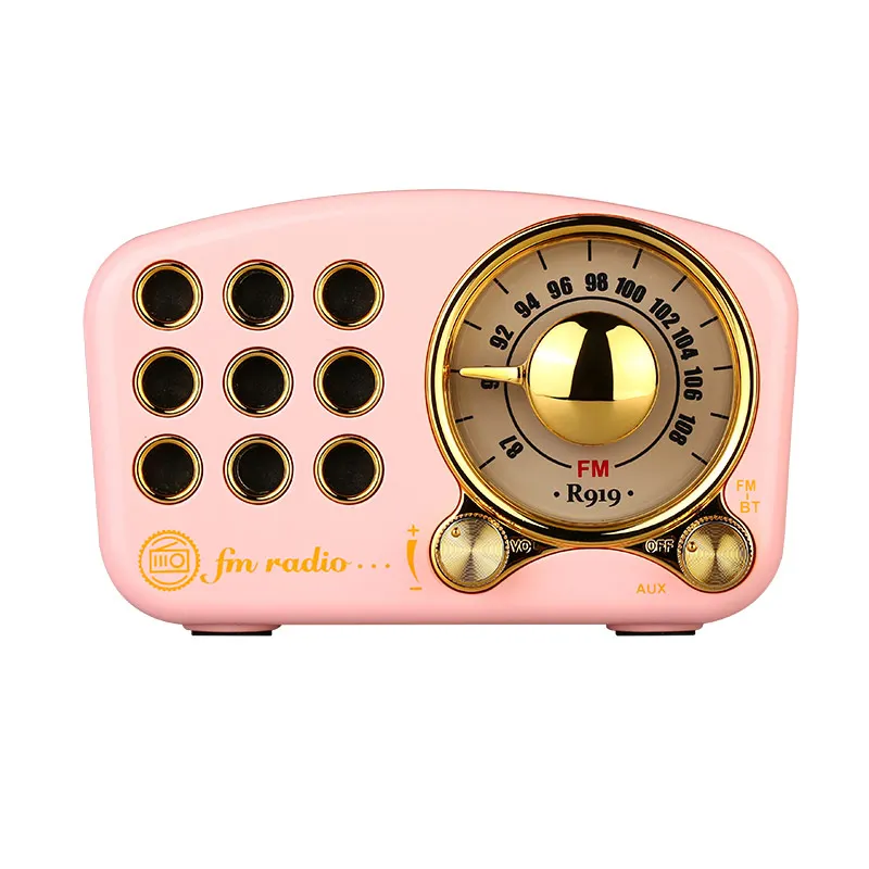 Hot 3C-Vintage Radio Retro Bluetooth Speaker, Strong Bass Enhancement, Loud Volume, Bluetooth 4.2 Wireless Connection, Tf Card a