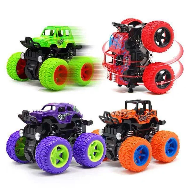 Big Wheel Monster Truck 360 Degree Flipping Car Inertia Friction Power SUV Diecast Outdoor Toys For Children Boys Birthday Gift 1