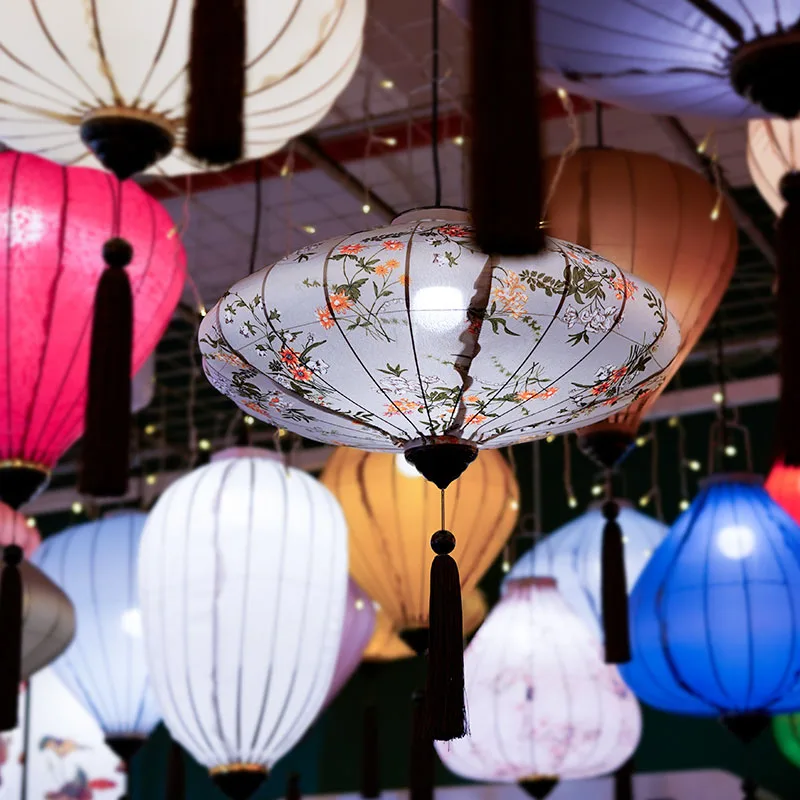 Classic Palace Lantern Handmade Waterproof Fabric 12/14inch Chinese Style Vietnam Mid-autumn Spring Festival Party Decor | Дом и сад