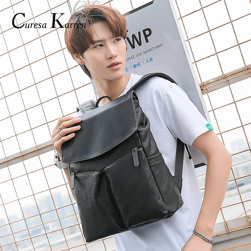 

Men's casual retro simple shoulder bag fashion trend student bag new large capacity famous brand genuine leather computer bag