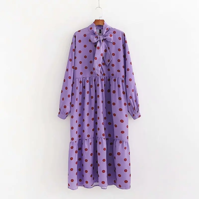 

Xd48-2801 European and American fashion fashion point print lace up dressWomen dress vestidos de verano summer dress