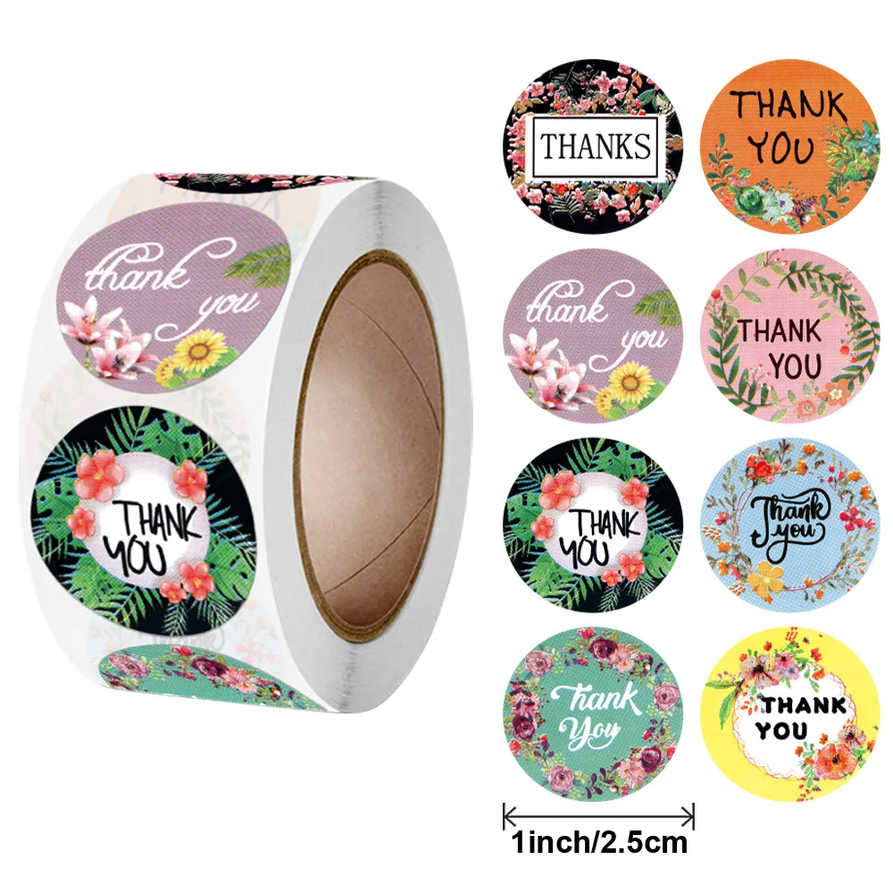 1Inch Floral Thank You Sticker for Small Business Package Seal Labels Thank  You Order Stickers for Envelopes Party Weddings Gift - AliExpress