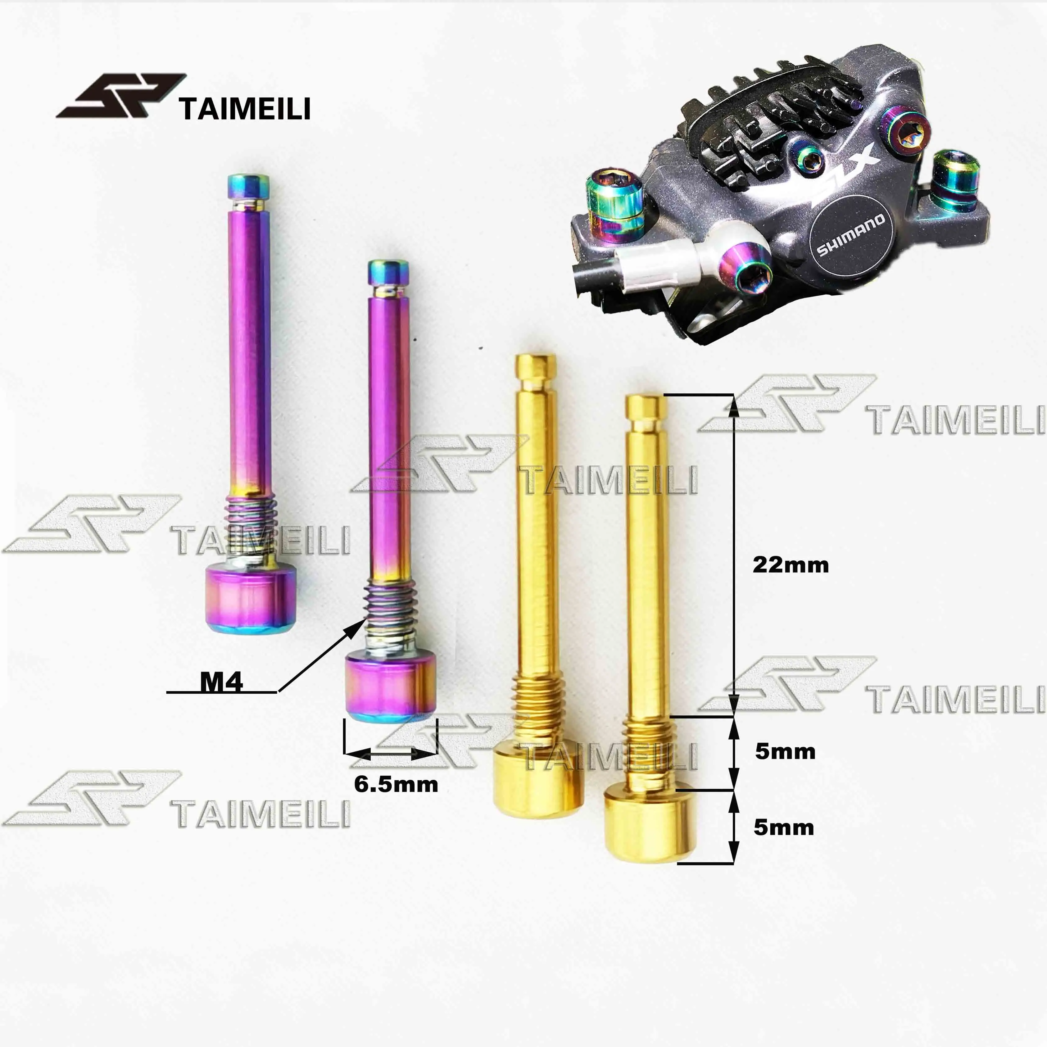 TAIMEILI M4 болты из титанового сплава для велосипеда масляный тормоз тормозные колодки титановые штырьковые вставки винты для XT/XTR 2шт